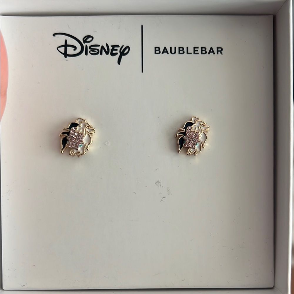 BaubleBar Cruella DeVille Pink and Gold Crystal Earrings